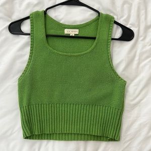 Green cropped tank
